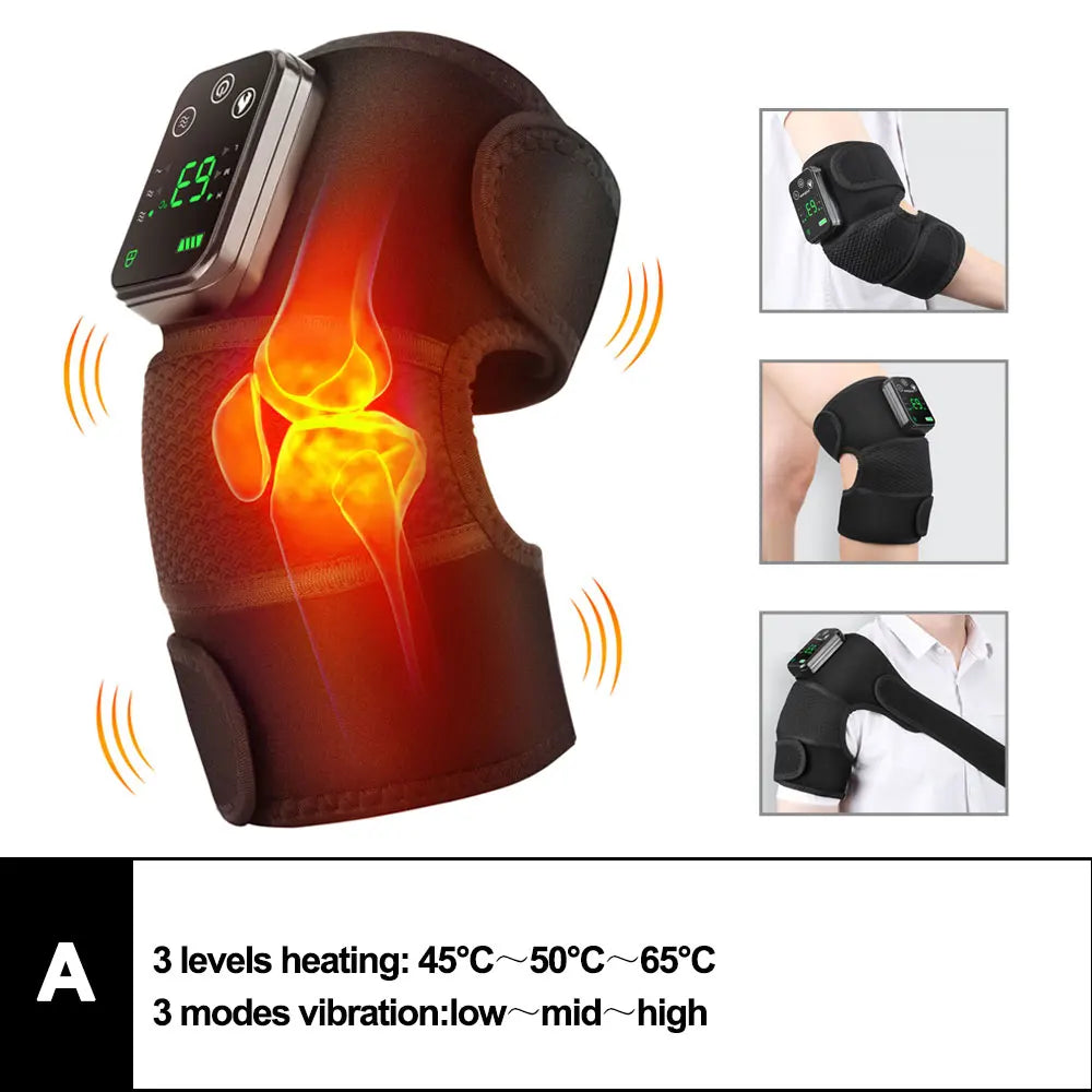 🔥💆 3-in-1 Heated Vibration Massage Pad | Knee, Shoulder & Elbow