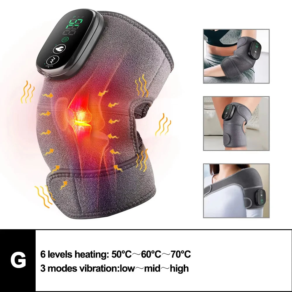 🔥💆 3-in-1 Heated Vibration Massage Pad | Knee, Shoulder & Elbow