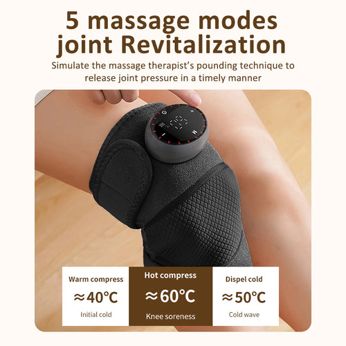 🔥 3-in-1 Heated Knee Brace | Vibrating Joint Warmer ⚡