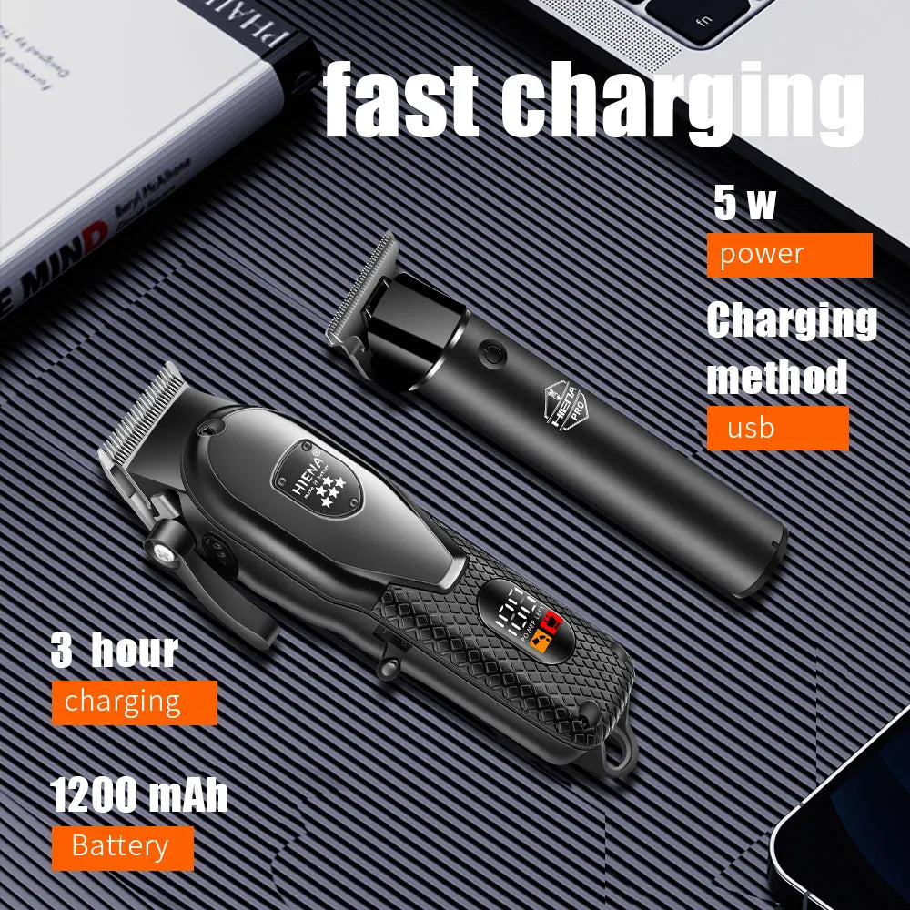 ✂️ Hiena Professional Hair Clipper | LCD Display & Electric Trimmer
