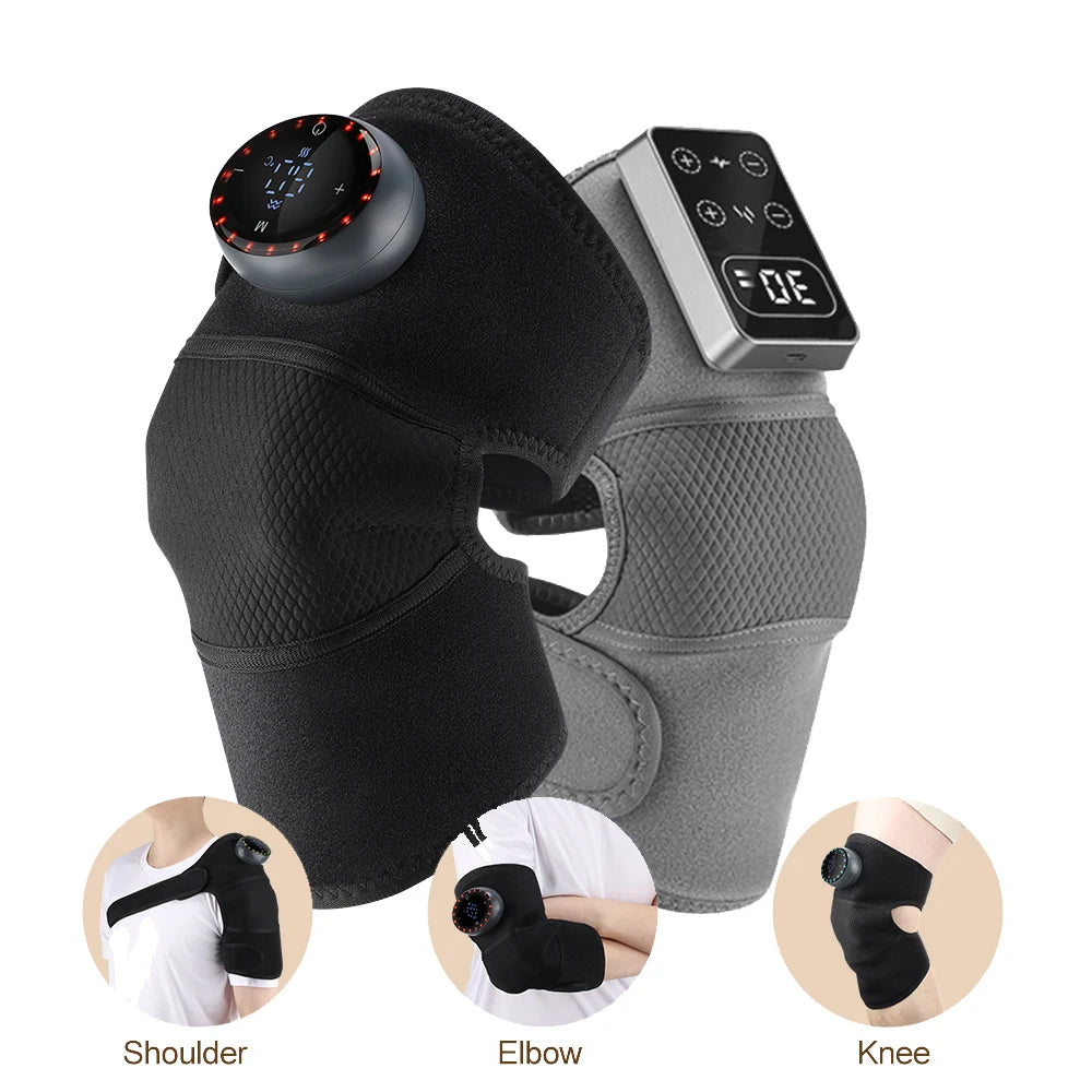 🔥 3-in-1 Heated Knee Brace | Vibrating Joint Warmer ⚡