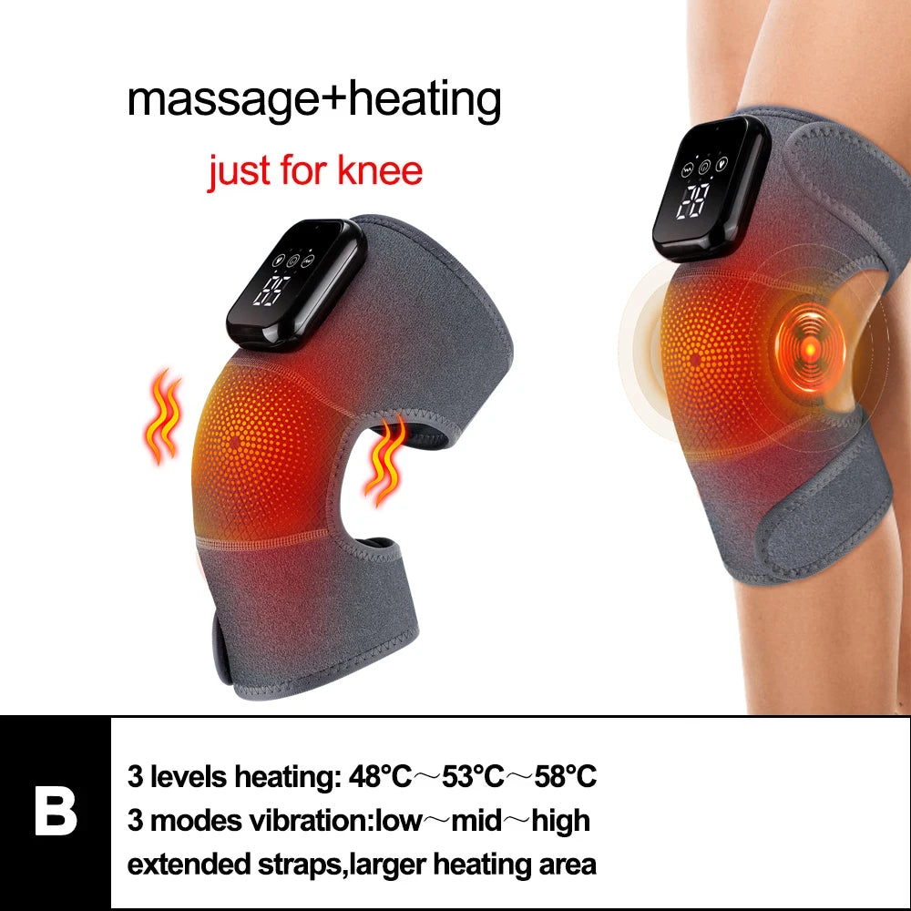 🔥💆 3-in-1 Heated Vibration Massage Pad | Knee, Shoulder & Elbow
