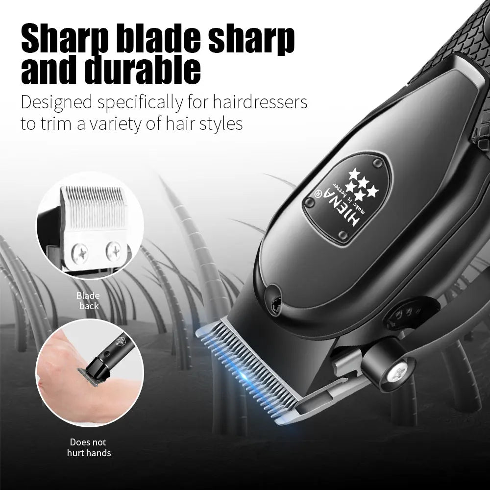 ✂️ Hiena Professional Hair Clipper | LCD Display & Electric Trimmer