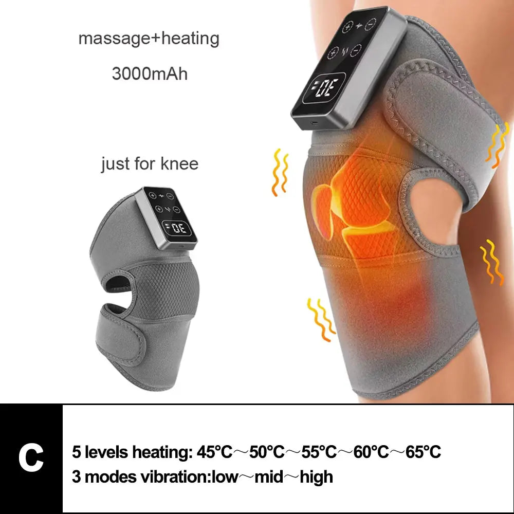 🔥💆 3-in-1 Heated Vibration Massage Pad | Knee, Shoulder & Elbow