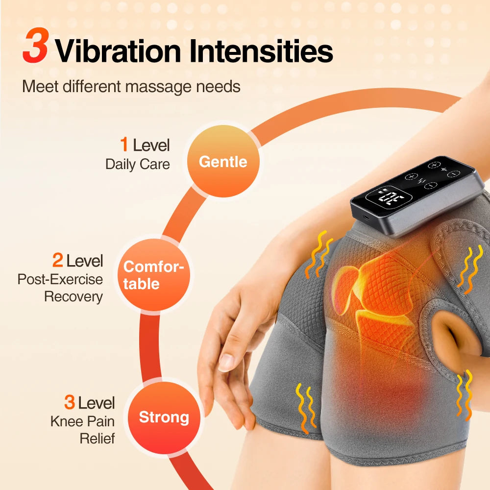 🔥 3-in-1 Heated Knee Brace | Vibrating Joint Warmer ⚡