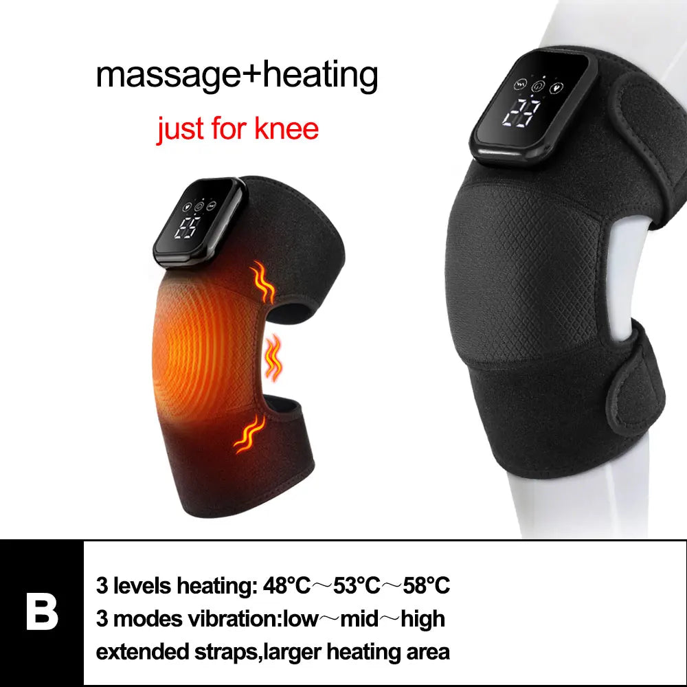 🔥💆 3-in-1 Heated Vibration Massage Pad | Knee, Shoulder & Elbow