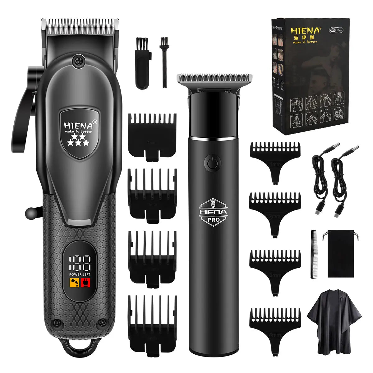 ✂️ Hiena Professional Hair Clipper | LCD Display & Electric Trimmer