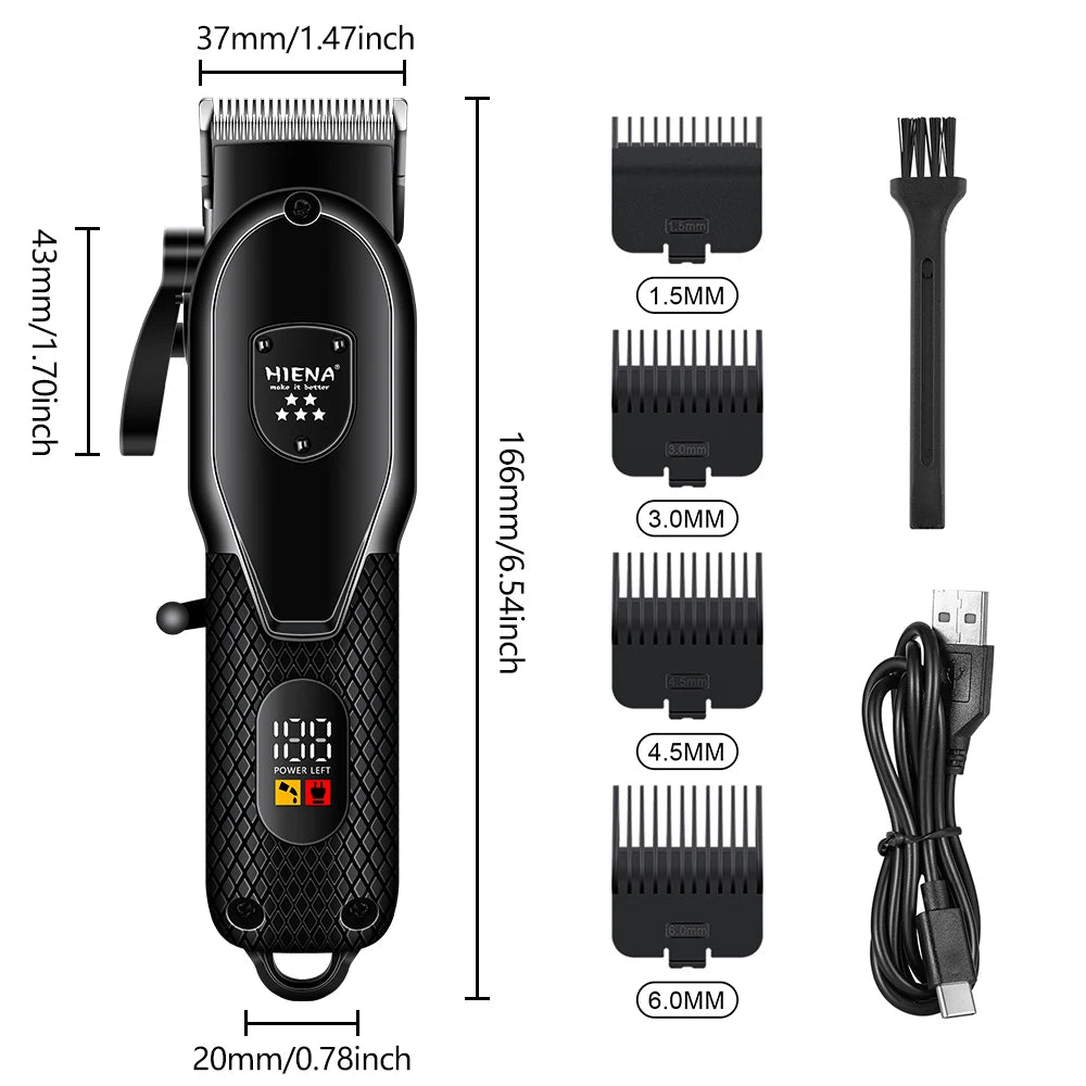 ✂️ Hiena Professional Hair Clipper | LCD Display & Electric Trimmer