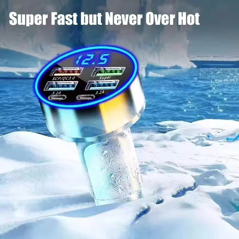 🚗⚡ 350W USB-C Car Charger | PD & QC3.0 Fast Charging