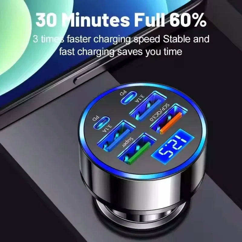 🚗⚡ 350W USB-C Car Charger | PD & QC3.0 Fast Charging