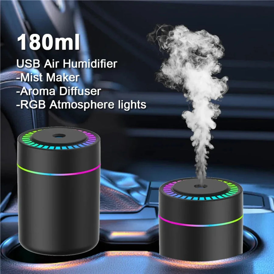 💧✨ 180ML Mini USB Air Humidifier | Aroma Diffuser 🌿